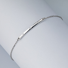 Sterling Silver Bracelet with 3 Round-Cut Lab-Created Diamonds 0.024 CT.TW