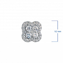 14K White Gold Earring Studs with 58 Round-Cut Lab-Created Diamonds 1.01 CT.TW