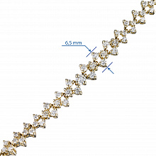 14K Yellow Gold Bracelet with 43 Round-Cut Lab-Created Diamonds 0.977 CT.TW