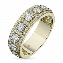 14K Yellow Gold Ring with 123 Round-Cut Lab-Created Diamonds 1.455 CT.TW