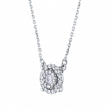 14K White Gold Necklace with 27 Round-Cut Lab-Created Diamonds 0.281 CT.TW