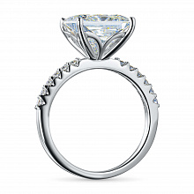 14K White Gold Ring with 13 Round-Cut Lab-Created Diamonds 5.302 CT.TW