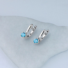 14K White Gold Earrings with 2 Round-Cut Lab-Created Diamonds 1.25 CT.TW