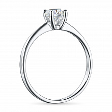 14K White Gold Ring with 1 Round-Cut Lab-Created Diamond 1.018 CT.TW