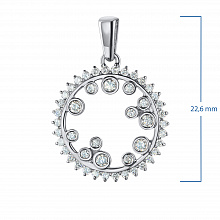 14K White Gold Pendant with 47 Round-Cut Lab-Created Diamonds 0.485 CT.TW