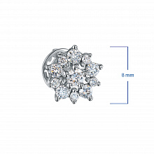 14K White Gold Earring Studs with 22 Round-Cut Lab-Created Diamonds 0.445 CT.TW