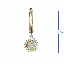 14K Yellow Gold Earrings with 46 Round-Cut Lab-Created Diamonds 0.571 CT.TW