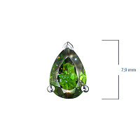 Sterling Silver Pendant with 1 Pear-Cut Chromdiopside 0.77 CT.TW - изображение 3