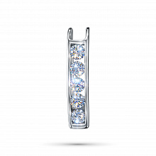 14K White Gold Pendant with 5 Round-Cut Lab-Created Diamonds 0.201 CT.TW