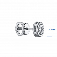White Gold Earring Studs with 14 Round-Cut Diamonds 0.21 CT.TW