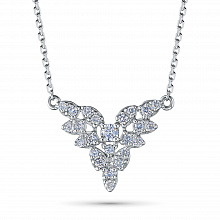 Sterling Silver Necklace with 24 Round-Cut Lab-Created Diamonds 0.335 CT.TW