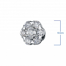 14K White Gold Earring Studs with 14 Round-Cut Lab-Created Diamonds 1.97 CT.TW