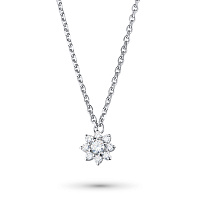 Sterling Silver Necklace with 9 Round-Cut Lab-Created Diamonds 0.154 CT.TW - изображение 1
