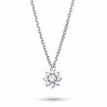 Sterling Silver Necklace with 9 Round-Cut Lab-Created Diamonds 0.154 CT.TW