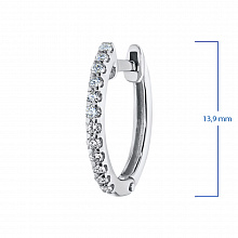14K White Gold Earrings with 24 Round-Cut Lab-Created Diamonds 0.189 CT.TW