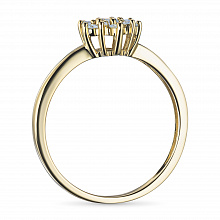 14K Yellow Gold Ring with 11 Round-Cut Lab-Created Diamonds 0.255 CT.TW