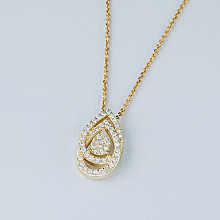 14K Yellow Gold Pendant with 51 Round-Cut Lab-Created Diamonds 0.24 CT.TW