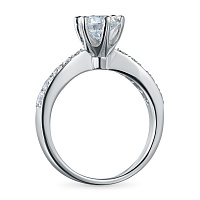 14K White Gold Ring with 11 Round-Cut Lab-Created Diamonds 0.808 CT.TW - изображение 4