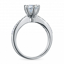 14K White Gold Ring with 11 Round-Cut Lab-Created Diamonds 0.808 CT.TW