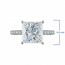 14K White Gold Ring with 13 Round-Cut Lab-Created Diamonds 5.302 CT.TW