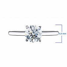 White Gold Ring with 1 Round-Cut Diamond 0.142 CT.TW