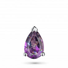 Sterling Silver Pendant with 1 Pear-Cut Amethyst 1.112 CT.TW