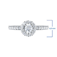 14K White Gold Ring with 27 Round-Cut Lab-Created Diamonds 0.432 CT.TW - изображение 3