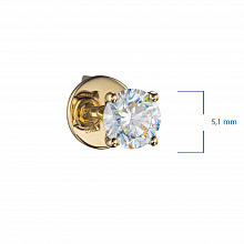 14K Yellow Gold Earring Studs with 2 Round-Cut Lab-Created Diamonds 0.657 CT.TW
