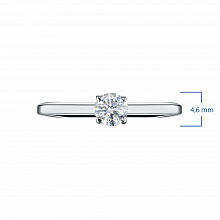 Sterling Silver Ring with 1 Round-Cut Lab-Created Diamond 0.209 CT.TW