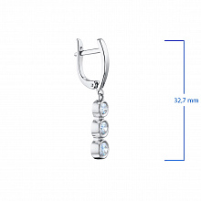 14K White Gold Earrings with 6 Round-Cut Lab-Created Diamonds 1.132 CT.TW