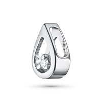 14K White Gold Pendant with 1 Round-Cut Lab-Created Diamond 0.046 CT.TW - изображение 3