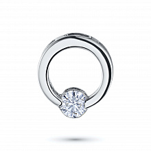 White Gold Pendant with 1 Round-Cut Diamond 0.189 CT.TW