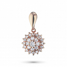 14K Rose Gold Pendant with 25 Round-Cut Lab-Created Diamonds 0.784 CT.TW