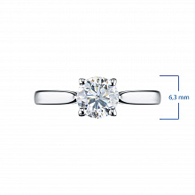 Sterling Silver Ring with 1 Round-Cut Lab-Created Diamond 0.245 CT.TW