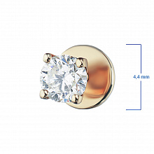 14K Rose Gold Earring Studs with 2 Round-Cut Lab-Created Diamonds 0.77 CT.TW