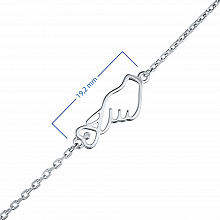 Sterling Silver Bracelet with 1 Round-Cut Diamond 0.006 CT.TW