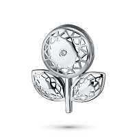 Sterling Silver Pendant with 1 Round-Cut Diamond 0.009 CT.TW - изображение 1