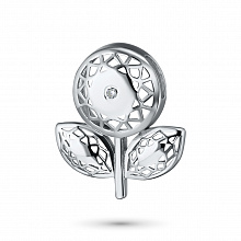 Sterling Silver Pendant with 1 Round-Cut Diamond 0.009 CT.TW