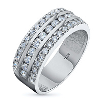 14K White Gold Ring with 42 Round-Cut Lab-Created Diamonds 0.92 CT.TW - изображение 1