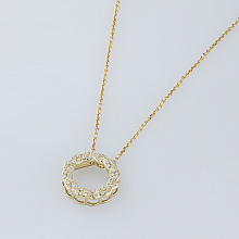 14K Yellow Gold Pendant with 48 Round-Cut Lab-Created Diamonds 0.331 CT.TW