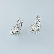 14K White Gold Earrings with 66 Round-Cut Lab-Created Diamonds 2.918 CT.TW