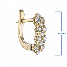 14K Yellow Gold Earrings with 26 Round-Cut Lab-Created Diamonds 0.672 CT.TW