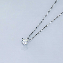 Sterling Silver Pendant with 1 Round-Cut Lab-Created Diamond 0.281 CT.TW