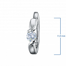 Sterling Silver Earrings with 2 Round-Cut Lab-Created Diamonds 0.308 CT.TW