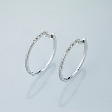 14K White Gold Earrings with 50 Round-Cut Lab-Created Diamonds 0.343 CT.TW