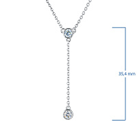 Sterling Silver Necklace with 2 Round-Cut Lab-Created Diamonds 0.219 CT.TW - изображение 3