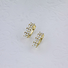 Yellow Gold Earrings with 32 Round-Cut Diamonds 0.764 CT.TW