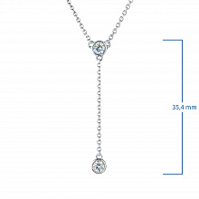 Sterling Silver Necklace with 2 Round-Cut Lab-Created Diamonds 0.213 CT.TW