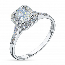 14K White Gold Ring with 23 -Cut Lab-Created Diamonds 0.69 CT.TW