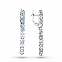 14K White Gold Earrings with 74 Round-Cut Lab-Created Diamonds 1.579 CT.TW